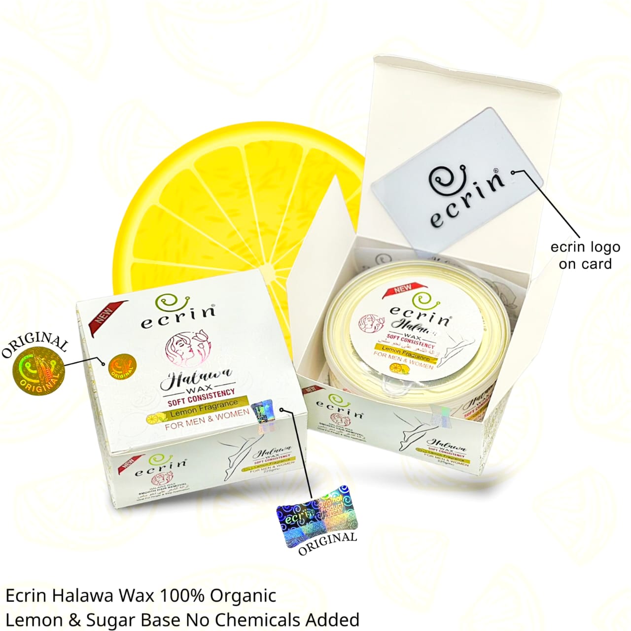 Ecrin Halawa Wax 100% Lemon & Sugar Base | Free Applicator Card